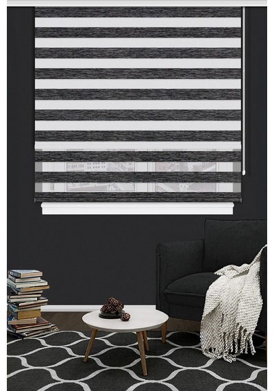 Çift Mekanizma Zebra Stor Güneşlik Perde 08 Koyu Gri Mutfak Balkon Perdesi Çocuk Yatak Odası Perde Koyu Gri 1 Çift Mekanizma Zebra Stor Güneşlik Perde 08 Koyu Gri Mutfak Balkon Perdesi Çocuk Yatak Odası Perde Koyu Gri 1