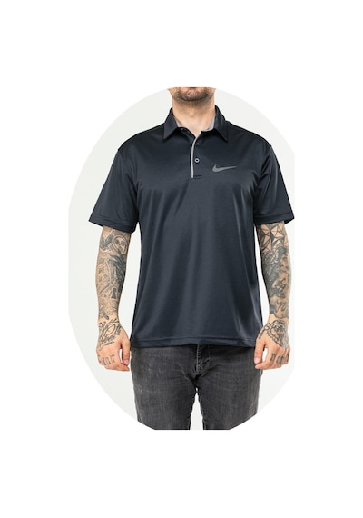 Nike Ef-4545 Erkek Battal Polyester Mesh Polo Yaka T-shirt Siyah