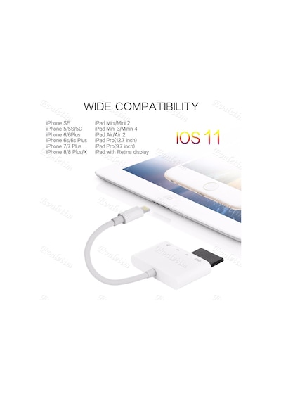 Apple Uyumlu iPhone iPad Usb Sd Microsd Kart Okuyucu 4333P Çevirici Dönüştürücü