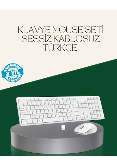 Ergonomik Kablosuz Klavye Mouse Takımı - Tam Boy, Sessiz Ve Güvenilir
