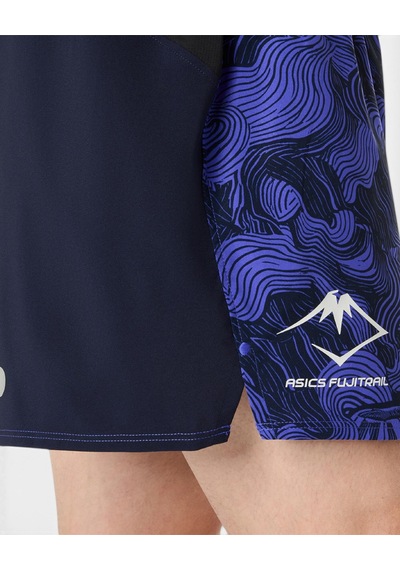 Asics Fujıtraıl All Over Prınt 5ın Short Erkek Mavi Şort 2011d526-400