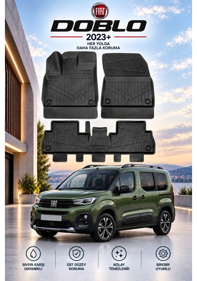 Fiat Doblo 2023+ Aracınıza Özel Üretim Havuzlu Paspas Takımı A+ -mod-