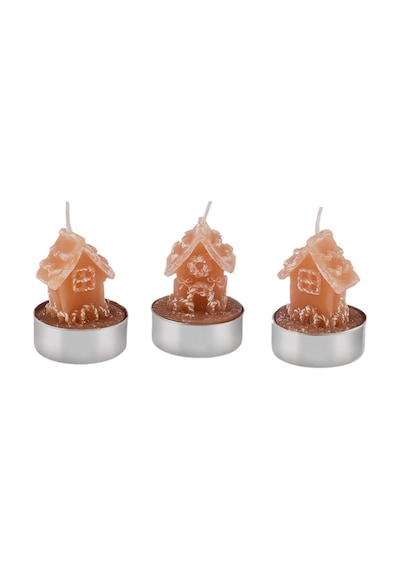 Karaca Home New Year Yılbaşı 24 Ginger House 3'lü Tealight Mum 1 153.09.01.1743