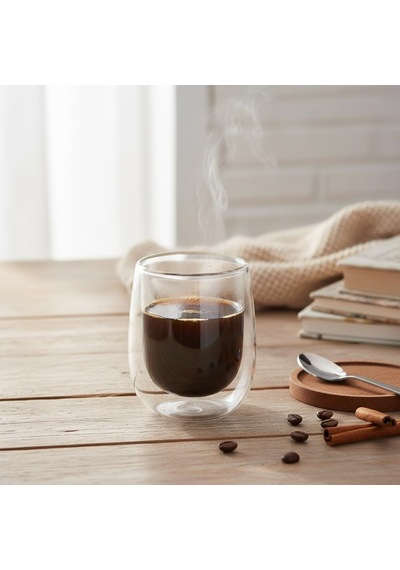 Çift Cidarlı Double Wall Cam Bardak - 250 Ml Isıya Dayanıklı Cappuccino, Çay Ve Kahve Bardağı - El Yakmayan Modern Tasarım çok renkli