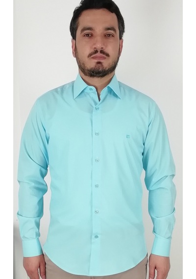 Tousus Slim Fit Turkuaz Erkek Gömlek Slm-5089-tss