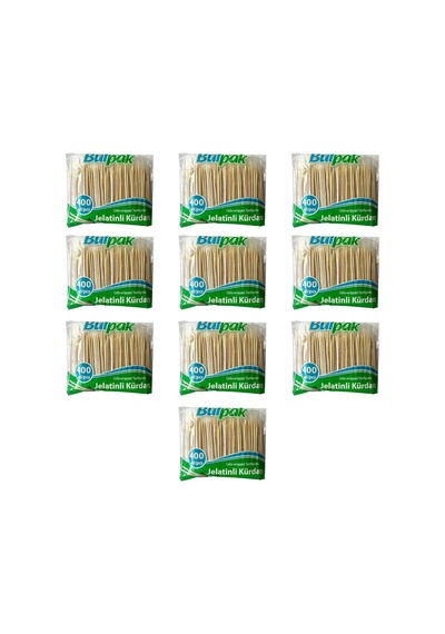 Burpak Jelatinli/poşetli Ahşap Kürdan - 400 Adetlik 10 Paket Genel