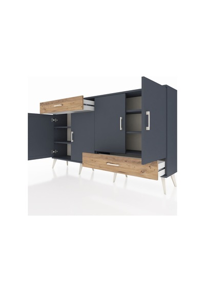 Arges Konsol 5 Raflı 2 Çekmeceli 4 Kapaklı 176x30x99 Antrasit-ant Antrasit-antrasit/çam Arges Konsol 5 Raflı 2 Çekmeceli 4 Kapaklı 176x30x99 Antrasit-ant Antrasit-antrasit/çam