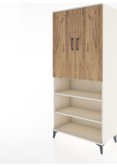 Hyperion Dolap 4 Raflı 2 Kapaklı Tek Askılı 88x44x195 Aytaşı-çam Aytaşı