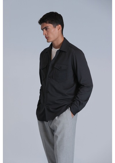 Lufian Cameron Erkek Basic Gömlek Slim Fit Haki Haki 112010655100630 Haki