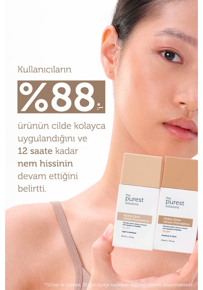The Purest Solutions Nemlendirici & Canlandırıcı Serum Fondöten SPF 50+, 30 ml – Açık / Orta Ton