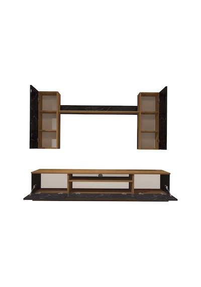 Decoraktiv Trio 5d Mdf Tv Ünitesi Tv Sehpası Pera - Siyah Mermer