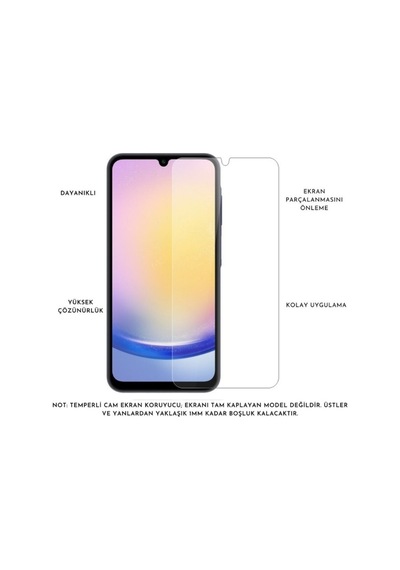 Samsung Galaxy A25 Uyumlu Pastel Renk Telefon Kılıfı Temperli Cam Ekran Ve Kamera Koruyucu