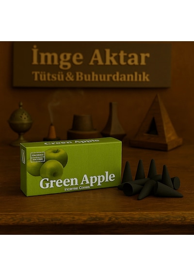 Darshan İncense Green Apple Konik Tütsü 10 Adet Çok Renkli