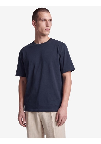 Koton Pamuklu Bisiklet Yaka Kısa Kollu Basic Oversize Tişört Lacivert 7wam10086mk