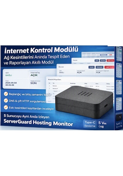 Serverguard Hosting Monitor 5 Sunucuyu Aynı Anda İzleyen Akıllı Modül