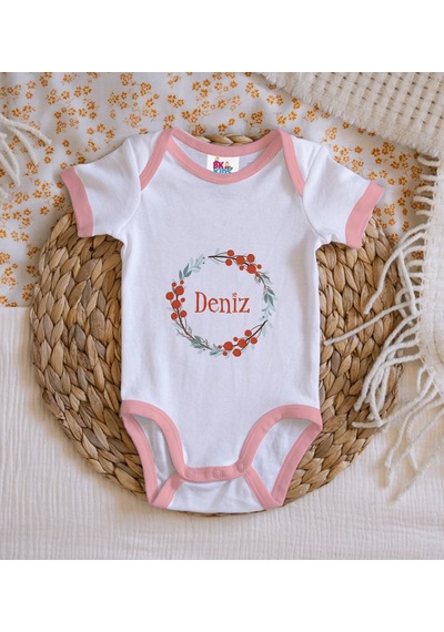 Bk Gift Bk Kids Kişiye Özel Pembe Bebek Body Zıbın - Model 156 9-12 Ay