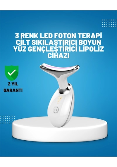 3 Modlu Boyun Ve Yüz Bakım Cihazı Ems, Temizleme, Sıcak Masaj Ve Renkli Işık Terapi Özellikli