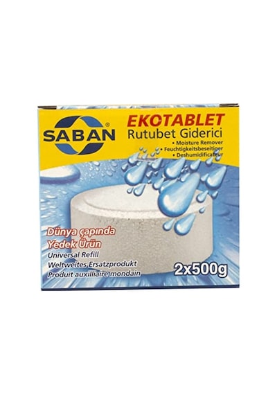 2x500 Gram - Naturel Kokusuz, Nem Alıcı Rutubet Ve Küf Önleyici Yedek Tablet