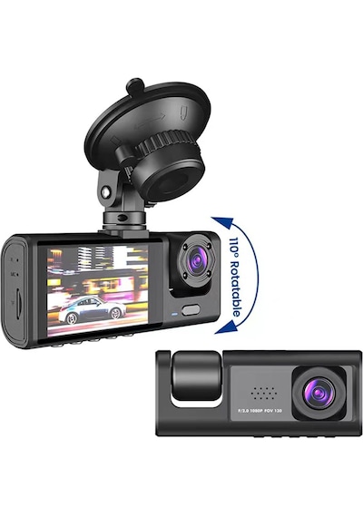Araç Içi 1080p Full Hd Wifi Kamera Ön Arka Ve Iç Kayıt 3 Kamera Gece Görüşlü Geniş Açı