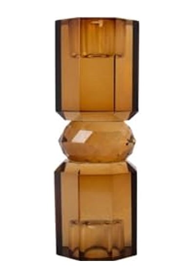 Kristal Mum Tutucu, Kahverengi 15x5,5 Cm Diğer