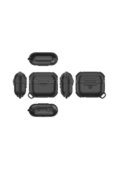 Kilifone - Apple Uyumlu AirPods 3.Nesil  - Kılıf Airbag 16 Silikon 1-1 Su Geçirmez Kılıf - Siyah