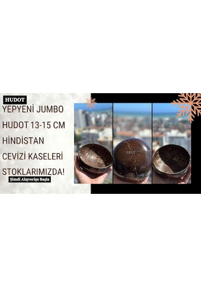 Hudot Jumbo Hindistan Cevizi Kasesi, Doğal El Yapımı 13-15 Cm Diğer