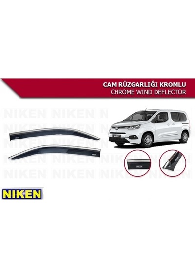 Proace City Araca Özel Niken Kromlu İkili 2 Li Kromlu Cam Rüzgarlığı 2019 2020 2021 2022 2023 2024