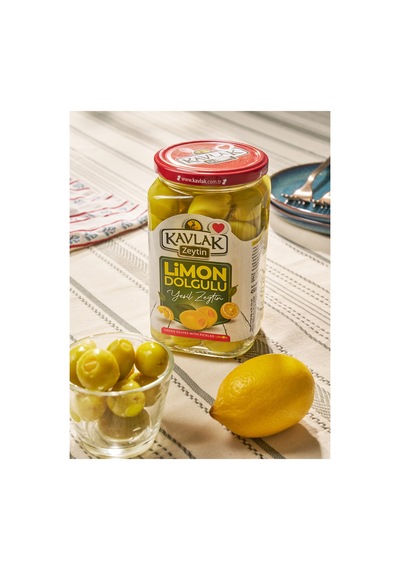 Kavlak Limon Dolgulu Yeşil Zeytin 450 Gr Cam Kavanoz