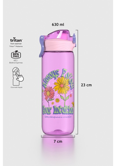 Renga Wave Desenli 630 Ml Tritan Çocuk Matara 912166 Lila Lila
