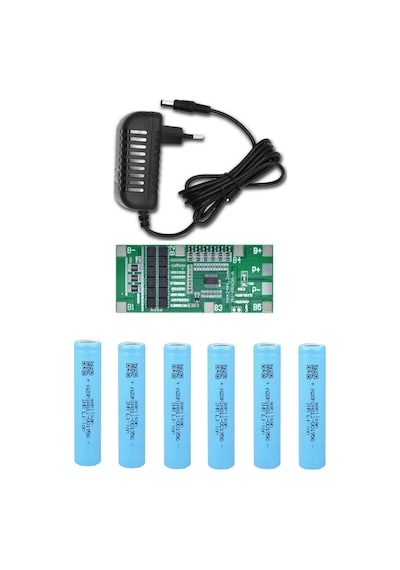 6 Adet Aspilsan Li-ion Şarjlı Pil, 6s 40a Bms. Ve 6s Li-ion Şarj Uyumlu 25.2v 1a Adaptör
