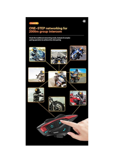 Shark-08 Motosiklet Kaskı Bluetooth Kulaklık 8 Kişi Grup Bağlantılı İnterkom Kask Kulaklığı Motorcycle Helmet Bluetooth Headset İntercom