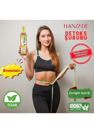 Hanzade Bitkisel Ananaslı Sandaloz Sakızlı  Şurubu Bromelain 475 ML