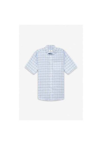 Süvari Buz Mavi Regular Düğmeli Yaka Kareli İpliği Boyalı Kapaksız Cep Manşetli Kısa Kollu Casual Gömlek Sgm2006800013-m01 Süvari Buz Mavi Regular Düğmeli Yaka Kareli İpliği Boyalı Kapaksız Cep Manşetli Kısa Kollu Casual Gömlek Sgm2006800013-m01