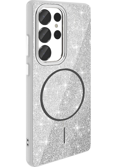 Nihcase Samsung Uyumlu Galaxy S25 Ultra Kılıf Simli Glossy Okso Magsafe Özellikli Kapak