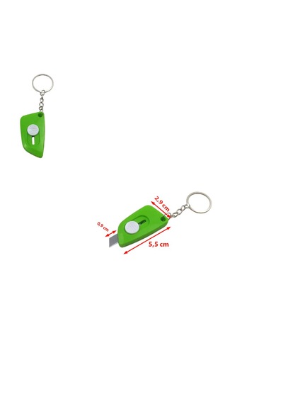 Minik Maket Bıçağı Anahtarlık 1 Adet Ebat: 5,5 Cm X 2,9 Cm, Bıçak Boyut: 0,9 Cm X 0,9 Cm Koyu Yeşil