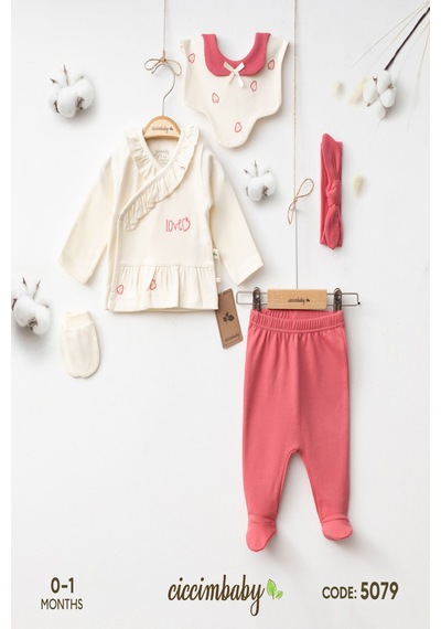 Ciccim Baby 5 Li My Strawberry Girl Zıbın Seti Fuşya