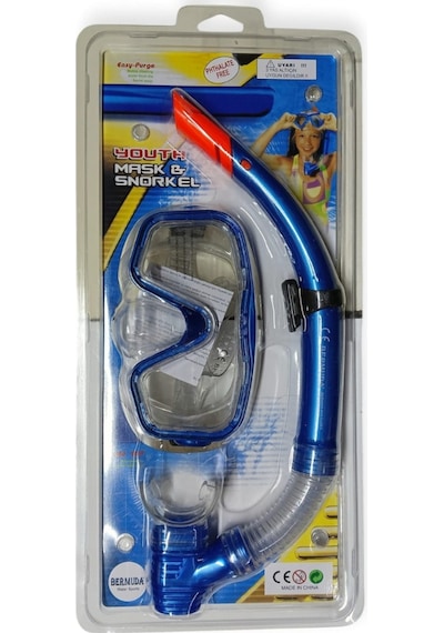 Maske Şnorkel Safari Dalış Seti Tepered Cam - 2186a/113csb Lisinya Çok Renkli