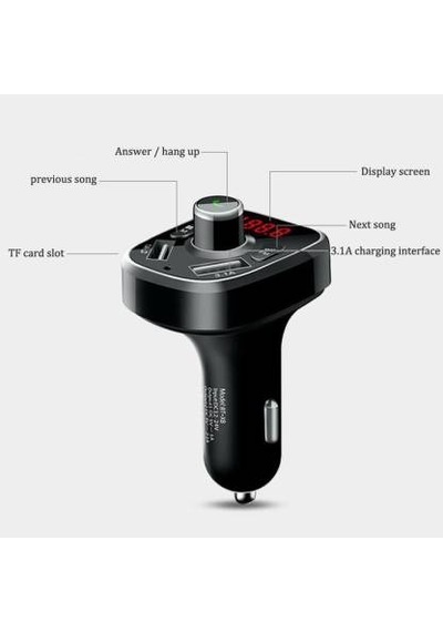 Carx8 Fm Transmitter Bluetooth Araç Kiti Usb Girişli 4.1 Micro Sd