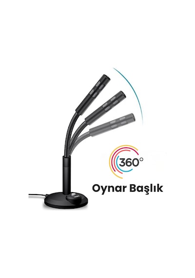 Hd Ses Gürültü Önleyicili Bilgisayar Mikrofonu Aux 3.5mm 2 Boğumlu