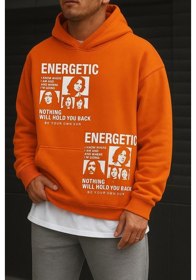 Benroma 3 İplik Penye Energetıc Baskılı Sweatshırt Çok Renkli