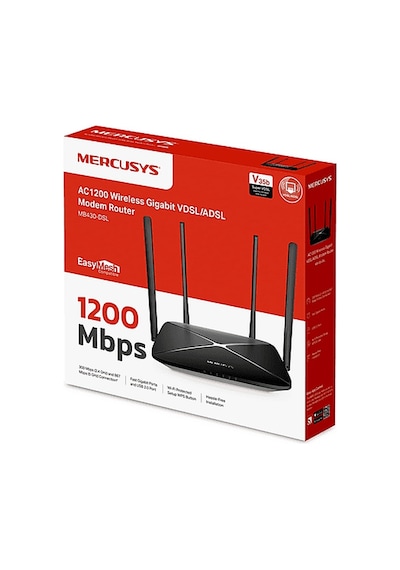 Mercusys Mercusys Mb430-dsl Ac1200 Gigabit Vdsl/adsl Modem Router Süper Vdsl Fiber Uyumlu Easymesh