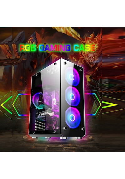 Blueforce Hunter 4 RGB Fanlı Atx-Mini Atx Itx Uyumlu Mid Tower Bilgisayar Kasası