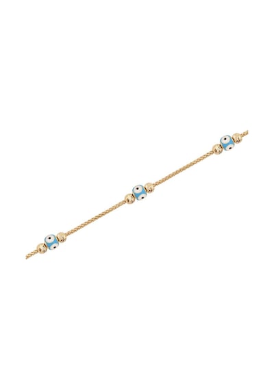 Diamond Line - Gülaylar - Sarı Altın 14 Ayar Nazar Boncuğu Bilekl Standart N11.21794 Sarı Altın