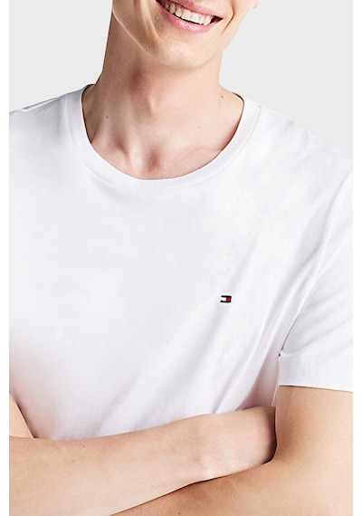 Tommy Hilfiger Erkek T Shirt Mw0mw37267 Ybr Beyaz Beyaz