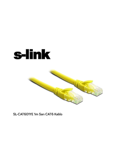 S-link Sl-cat601ye, Cat6 Patch, 1mt Kablo Sarı