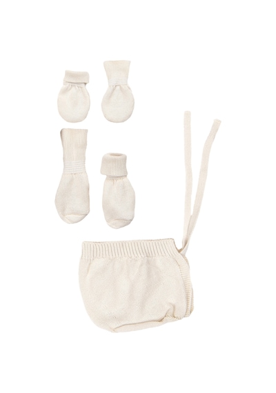 Tinylamb Unisex 5 Parça Bebek Özel Örgü Triko Tulum Ve Battaniyeli Hastane Çıkışı Seti - 0-3 Ay Karışık