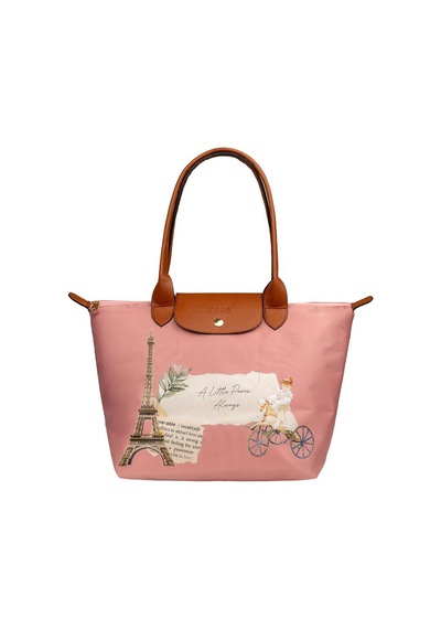 Dogo Kadın Vegan Pembe Large El Çantası - A Little Paris Always Tasarım Multicolor