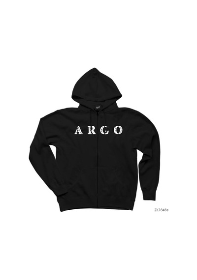 Gazapizm Argo Siyah Fermuarlı Kapşonlu Sweatshirt Siyah