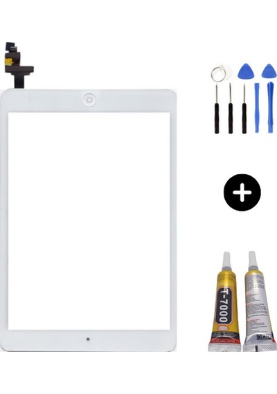 Apple Uyumlu iPad Mini A1432-a1454-a1455 Home Tuşlu Dokunmatik Beyaz + Montaj Seti