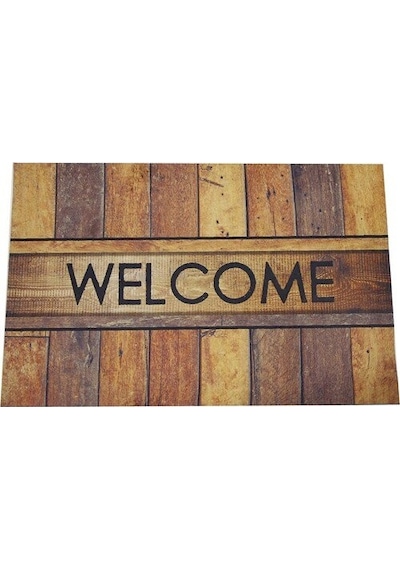 Welcome Desenli Home Yazılı Kauçuk Kapı Önü Paspası